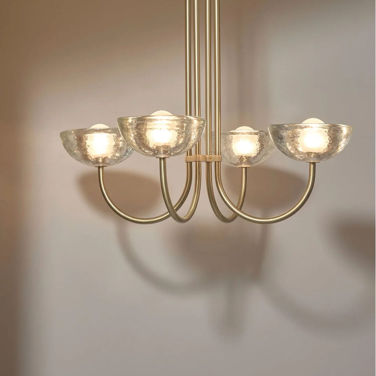 Aurelia Chandelier Quad Small Cast Glass & Brass